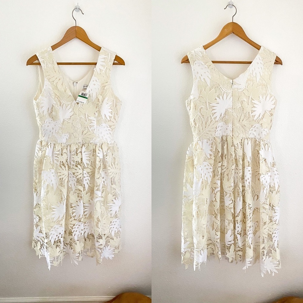 Dress the Population White and Cream Lace Midi Dress - Picture 2 of 8